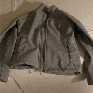 Dark gray North Face soft shell jacket